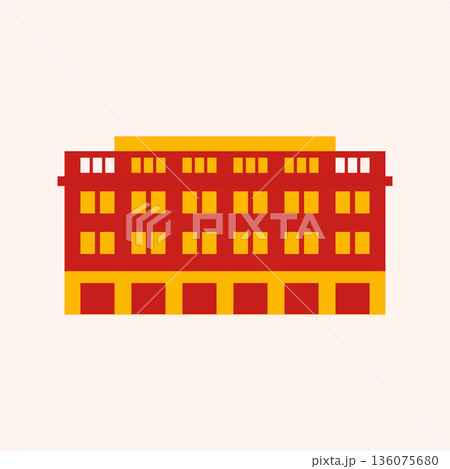Commercial building icon. Commercial building icon. 136075680