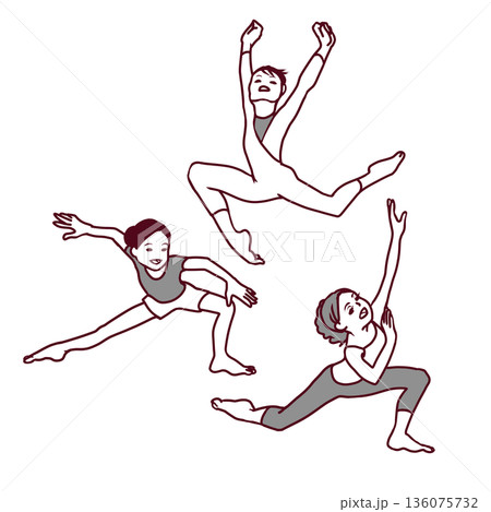 ダンスを踊る女の子たち 136075732