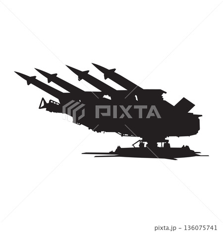 anti-aircraft missile Launch silhouette 136075741