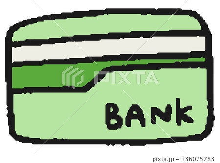預金通帳の手描きイラスト 預金通帳の手描きイラスト 136075783