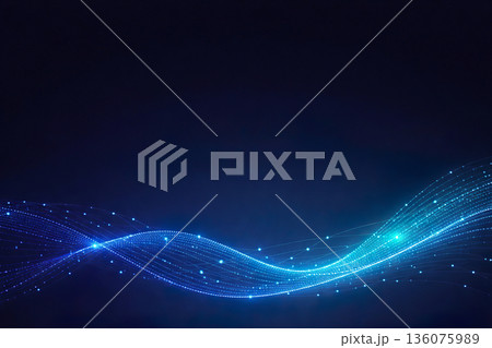 ドット星座ウェーブ（均等間隔）ベクター背景 136075989