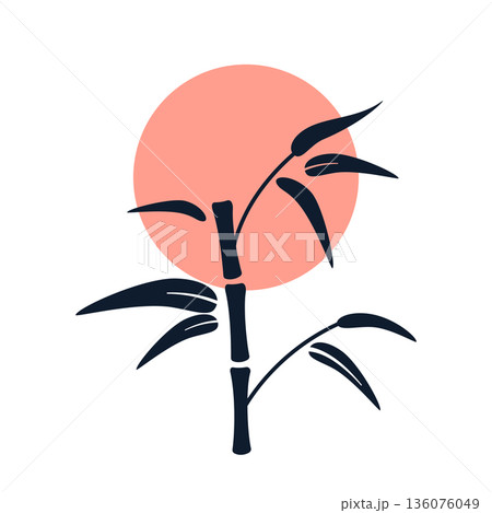 bamboo stem and sun 136076049