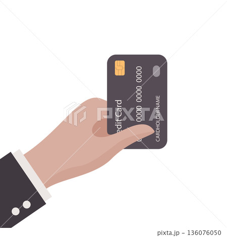 hand holding card 136076050