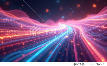 Futuristic Color Motion Representing Dynamic Digital Power 136076223