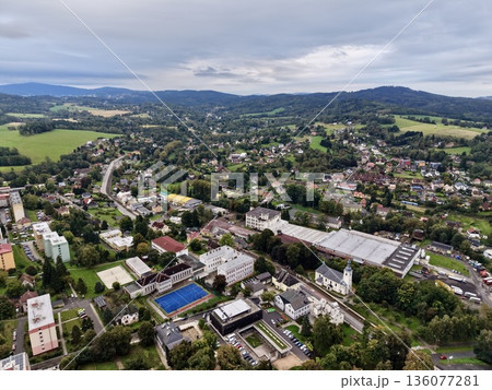 Overhead Image Capturing Diverse Residential And Industrial Development Areas With Street Networks 136077281