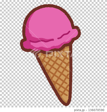 Simple ice cream illustration (grape) Simple ice cream illustration (grape) 136078590