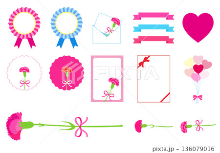 母の日のイラストセット（文字無し） 136079016