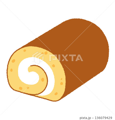 ロールケーキのイラスト 136079429