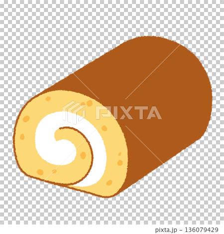 ロールケーキのイラスト 136079429