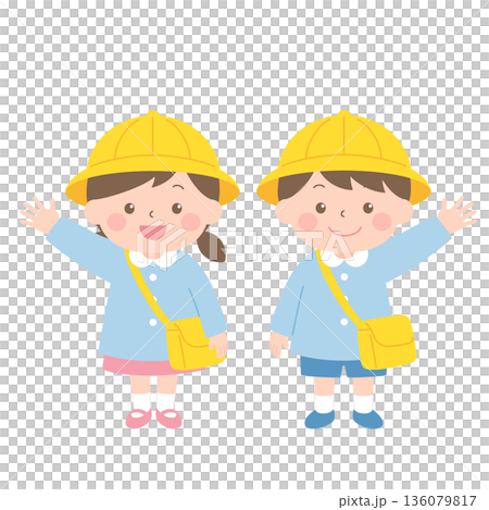 Preparing for kindergarten Cute illustrations of kindergarteners 136079817