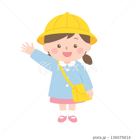 入園準備 女の子の園児のイラスト 入園準備 女の子の園児のイラスト 136079818