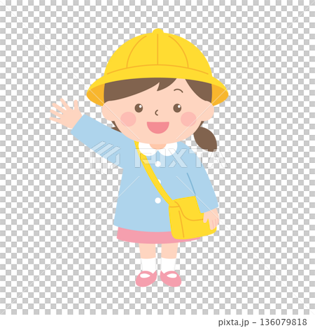入園準備 女の子の園児のイラスト 入園準備 女の子の園児のイラスト 136079818