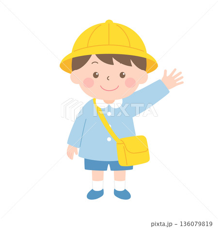 入園準備 男の子の園児のイラスト 136079819