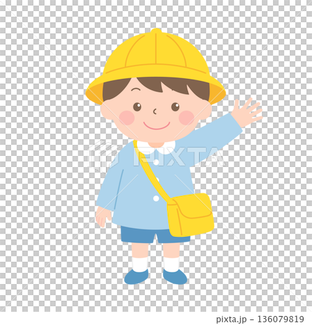 入園準備 男の子の園児のイラスト 136079819