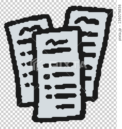 レシートの手描きイラスト 136079856