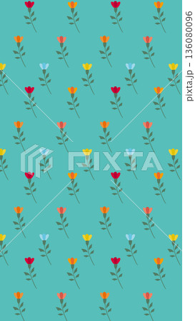 北欧風の背景イラスト　ボタニカルな背景画像 136080096