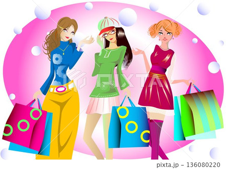 女性、ショッピング、買い物 136080220