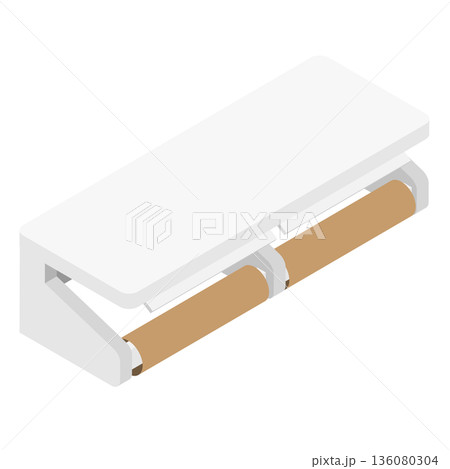 紙がないトイレットペーパー・アイソメトリック 136080304