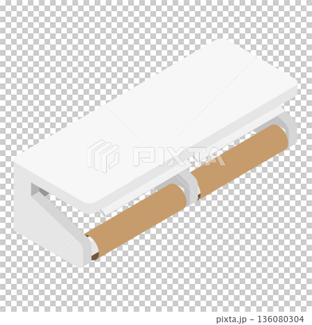 紙がないトイレットペーパー・アイソメトリック 136080304