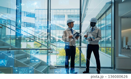 会話する多国籍エンジニアとデジタルテクノロジー 136080626