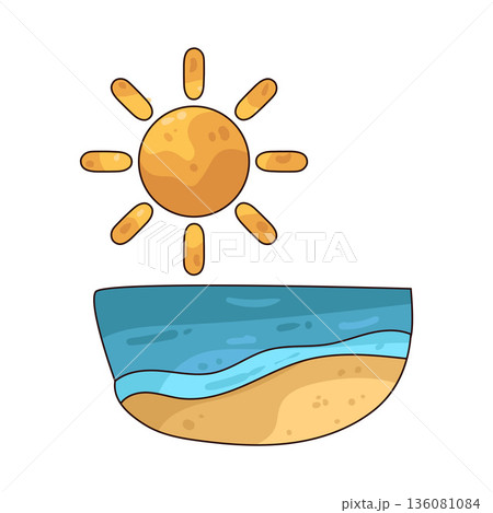 illustration of Beach Sun illustration of Beach Sun 136081084