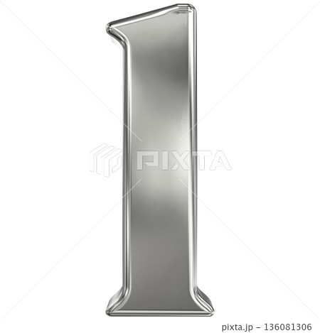 3d silver letter l on white backgroundのイラスト素材 [136081306] - PIXTA