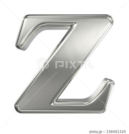 3d metal silver metal letter z isolated on white 3d metal silver metal letter z isolated on white 136081320