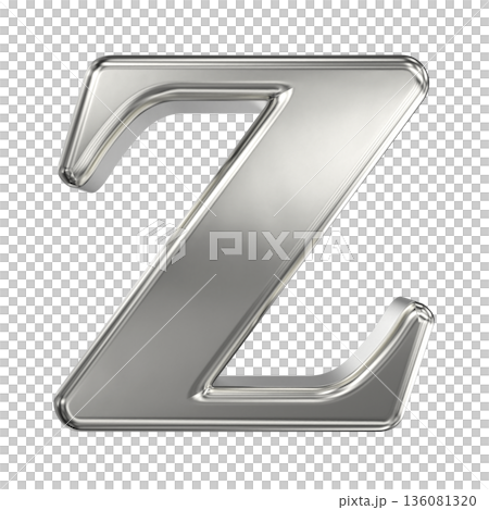 3d metal silver metal letter z isolated on white 3d metal silver metal letter z isolated on white 136081320