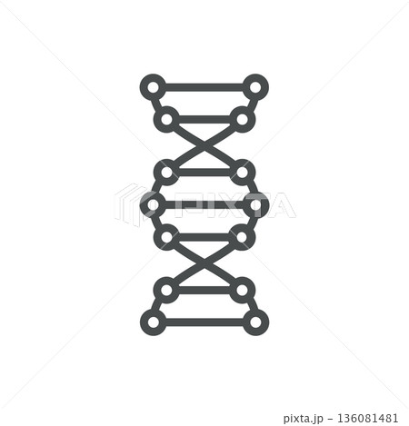 DNA Helix Icon. Outline Isolated Pictogram of Double Helix Structure, Representing Genetics, Genomics and Molecular Biology. Line Icon for Medical and Biotechnology Applications. DNA Helix Icon. Outline Isolated Pictogram of Double Helix Structure, Representing Genetics, Genomics and Molecular Biology. Line Icon for Medical and Biotechnology Applications. 136081481