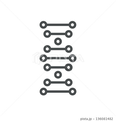 DNA Ladder Icon. Outline Isolated Pictogram of Nucleotide Pairs, Representing Genetic Code, Sequencing and Molecular Biology. Line Icon for Medical and Science Applications. DNA Ladder Icon. Outline Isolated Pictogram of Nucleotide Pairs, Representing Genetic Code, Sequencing and Molecular Biology. Line Icon for Medical and Science Applications. 136081482
