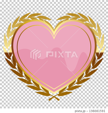 Luxurious heart frame in pink and gold 136081591