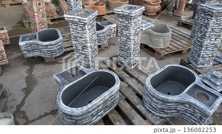 Eclectic collection of garden fixtures for professional landscapers Eclectic collection of garden fixtures for professional landscapers 136082253