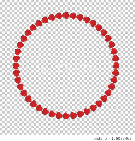 Heart-shaped chocolate wreath illustration 136082468