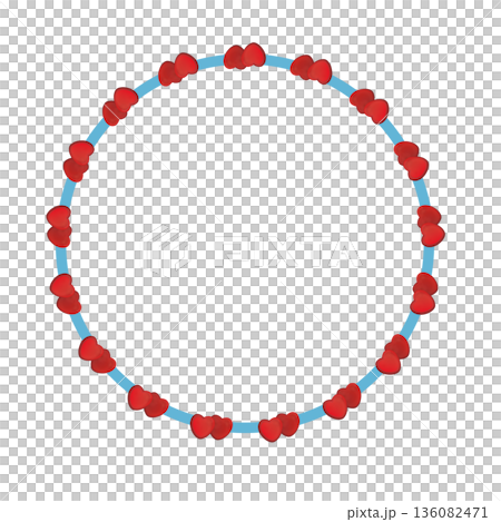 Heart-shaped chocolate wreath illustration Heart-shaped chocolate wreath illustration 136082471