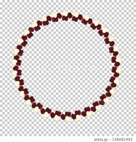 Heart-shaped chocolate wreath illustration 136082493