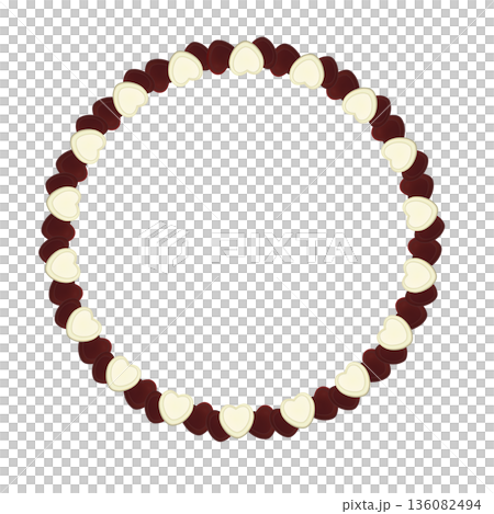 Heart-shaped chocolate wreath illustration Heart-shaped chocolate wreath illustration 136082494