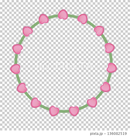 ハート型チョコレートのリースイラスト 136082519