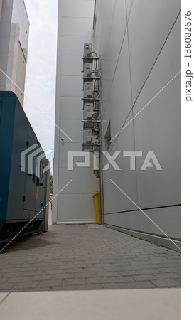 Telecommunications Infrastructure at the Side of the Building in Urban Landscapes and Areas 136082676