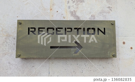 Wayfinding Reception Sign specifically designed for enhancing Hospitality and guest experience Wayfinding Reception Sign specifically designed for enhancing Hospitality and guest experience 136082835