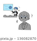 プレゼンの順番を待ちながら緊張する男性のイラスト 136082870