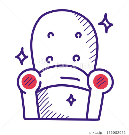 Clean armchair doodle icon vector isolated Clean armchair doodle icon vector isolated 136082931