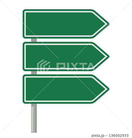 Green road sign vector isolated Green road sign vector isolated 136082933