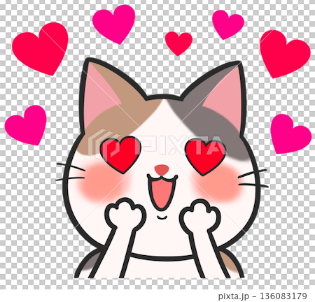 可愛的貓咪愛心 136083179