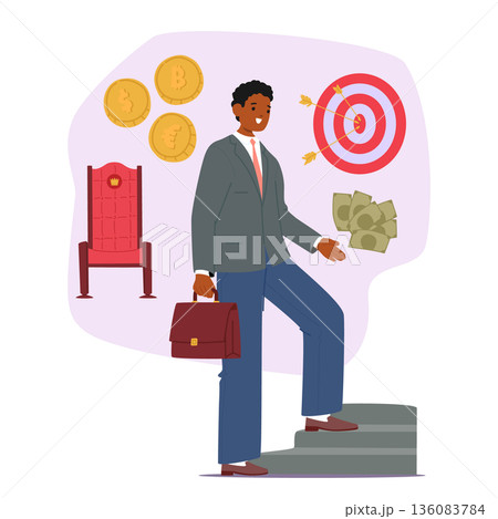 Traditional masculine stereotypes including financial success, career ambition vector illustration 136083784