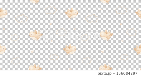 Seamless pattern with cute birds and clouds for baby textile, hand drawn watercolor illustrations Seamless pattern with cute birds and clouds for baby textile, hand drawn watercolor illustrations 136084297