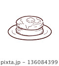 シンプルなパンケーキのイラスト 136084399