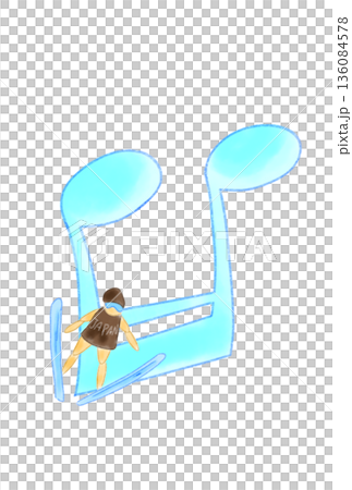 Musical note with skier Musical note with skier 136084578