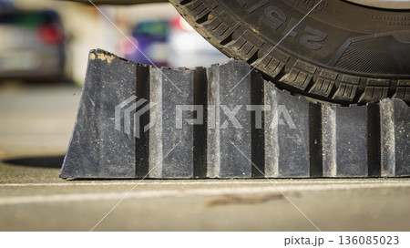 Camper using leveling block for level Camper using leveling block for level 136085023