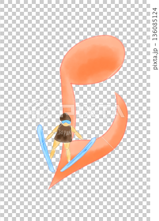 Musical note with skier 136085124