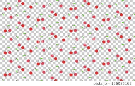 Shiny cherry pattern with leaves 136085165